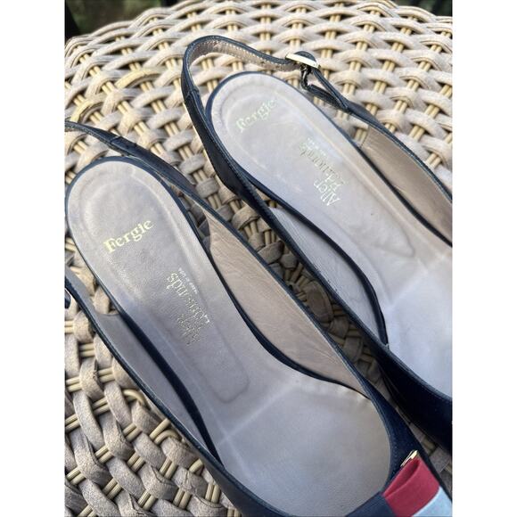 Allen Edmonds Fergie Women’s 8 AA Slingback Pumps Navy Vintage USA made 40s 50s - Picture 4 of 16